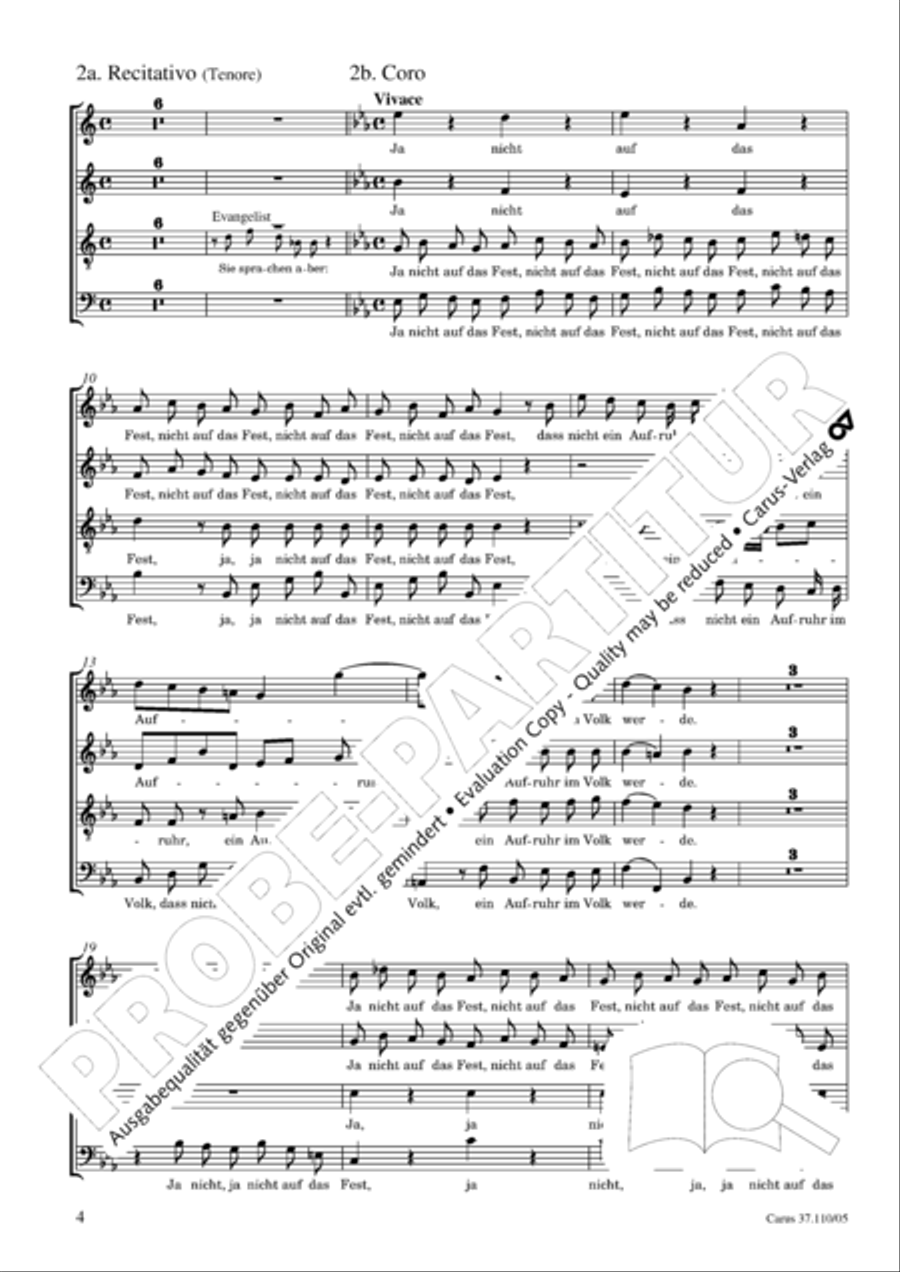 Markuspassion. Werkausgabe Reihe 1, Bd. 7 (Homilius) 4-Part scores gallery preview page 5