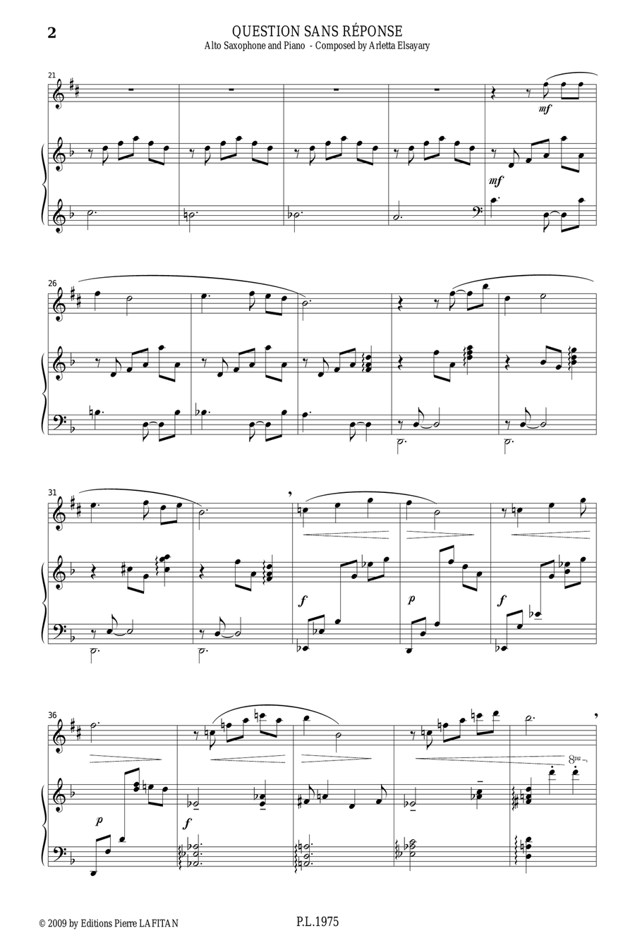 QUESTION SANS RÉPONSE Woodwind Duet scores gallery preview page 3
