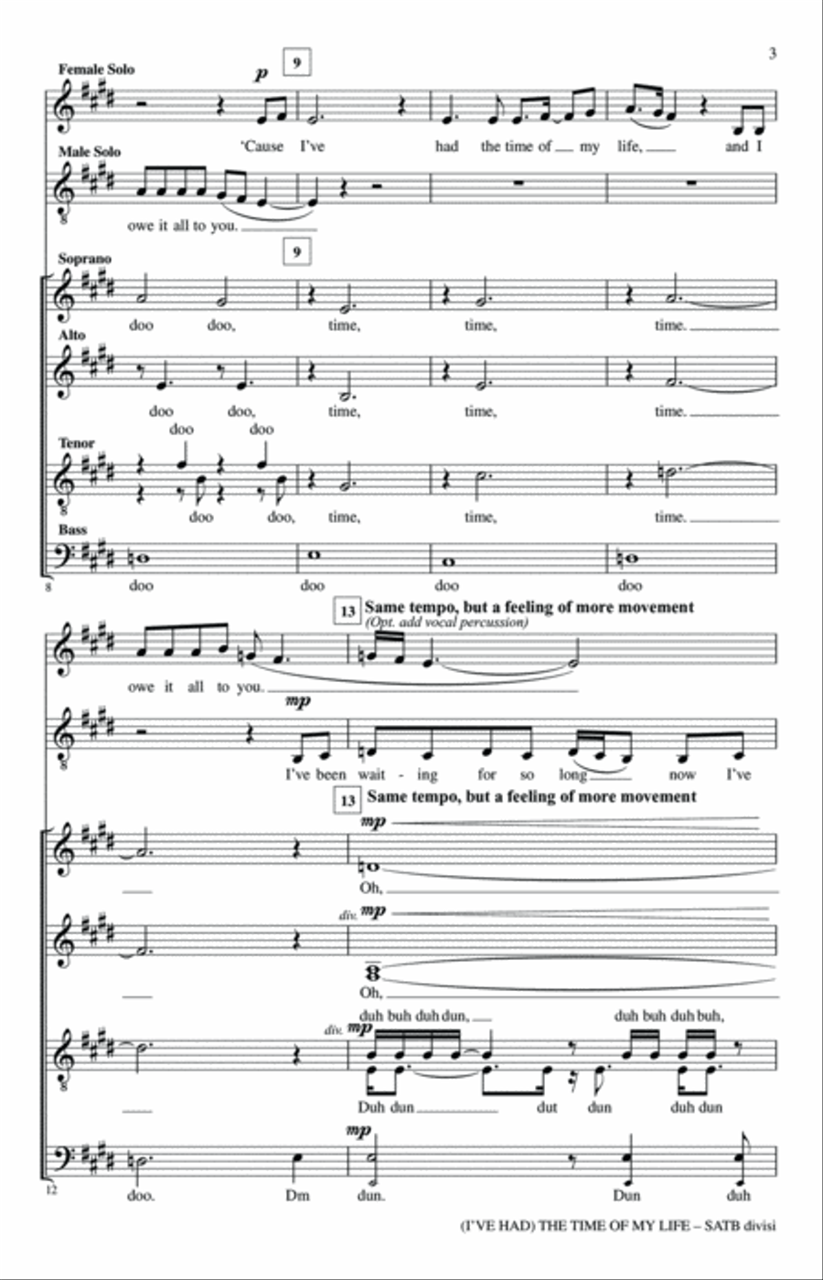 (I've Had) The Time Of My Life (arr. Deke Sharon) 4-Part scores gallery preview page 2