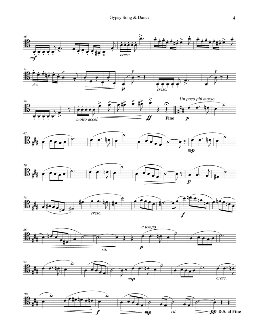 Gypsy Song and Dance for Trombone and Piano Piano scores gallery preview page 4