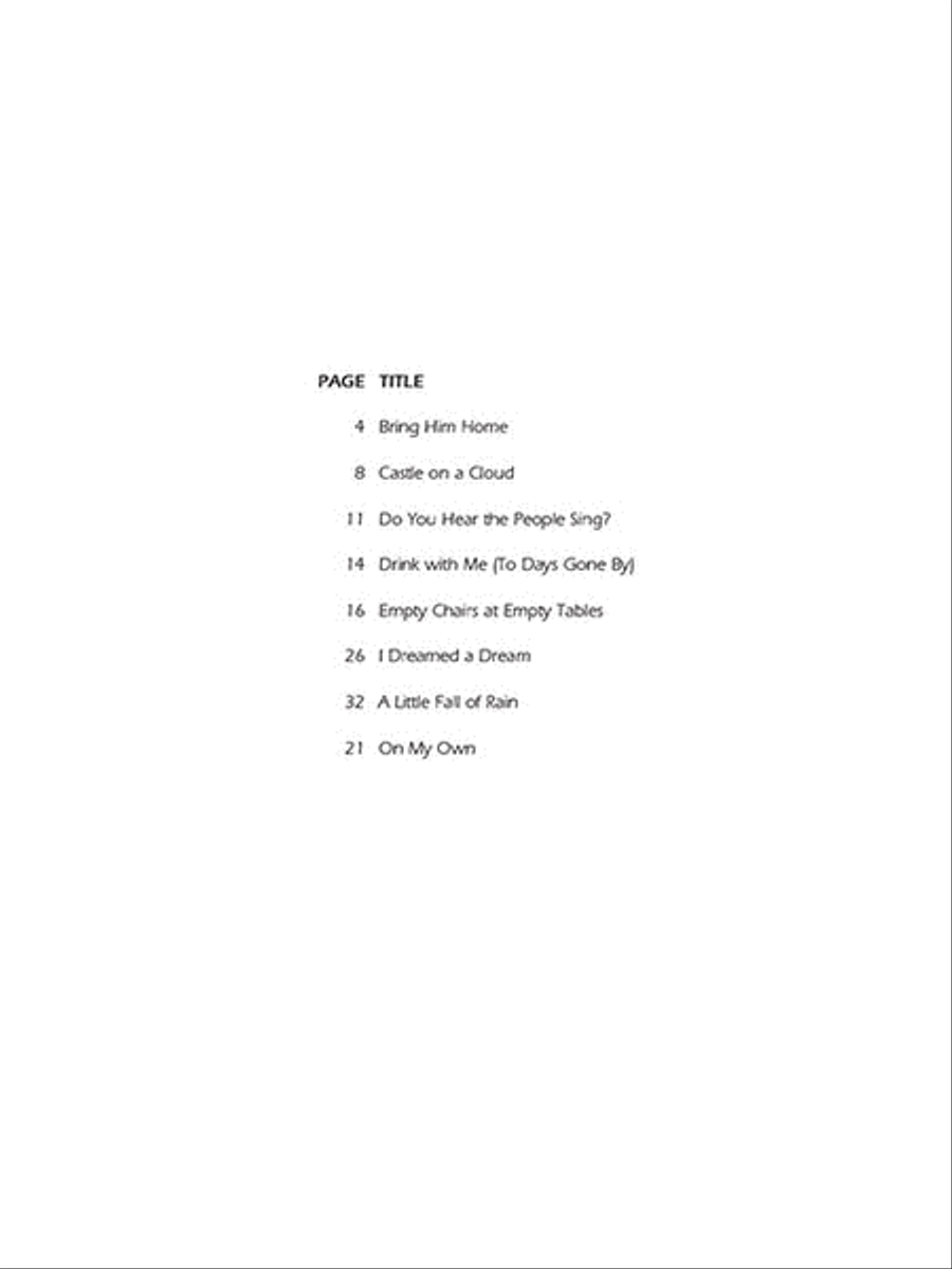 Les Misérables Piano, Vocal, Guitar scores gallery preview page 2