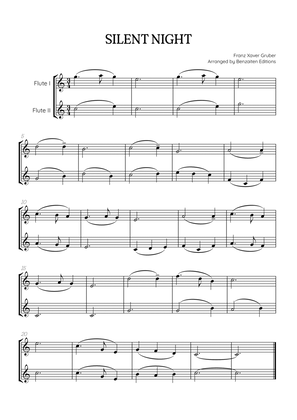 Silent Night for flute duet • easy Christmas song sheet music