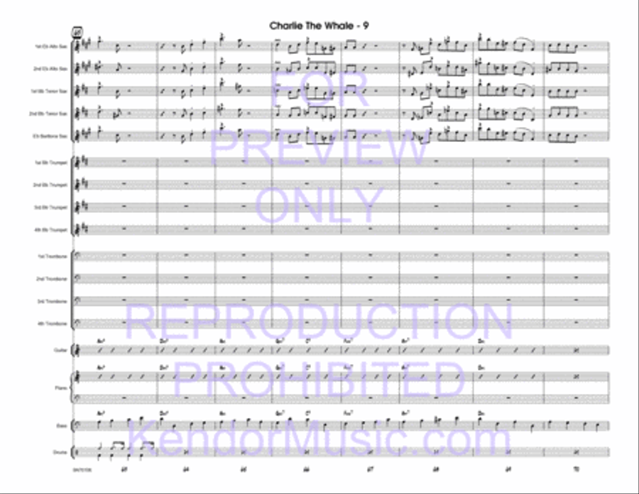 Charlie The Whale (Full Score) Jazz Ensemble scores gallery preview page 10