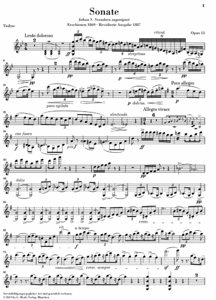 Violin Sonata in G Major, Op. 13