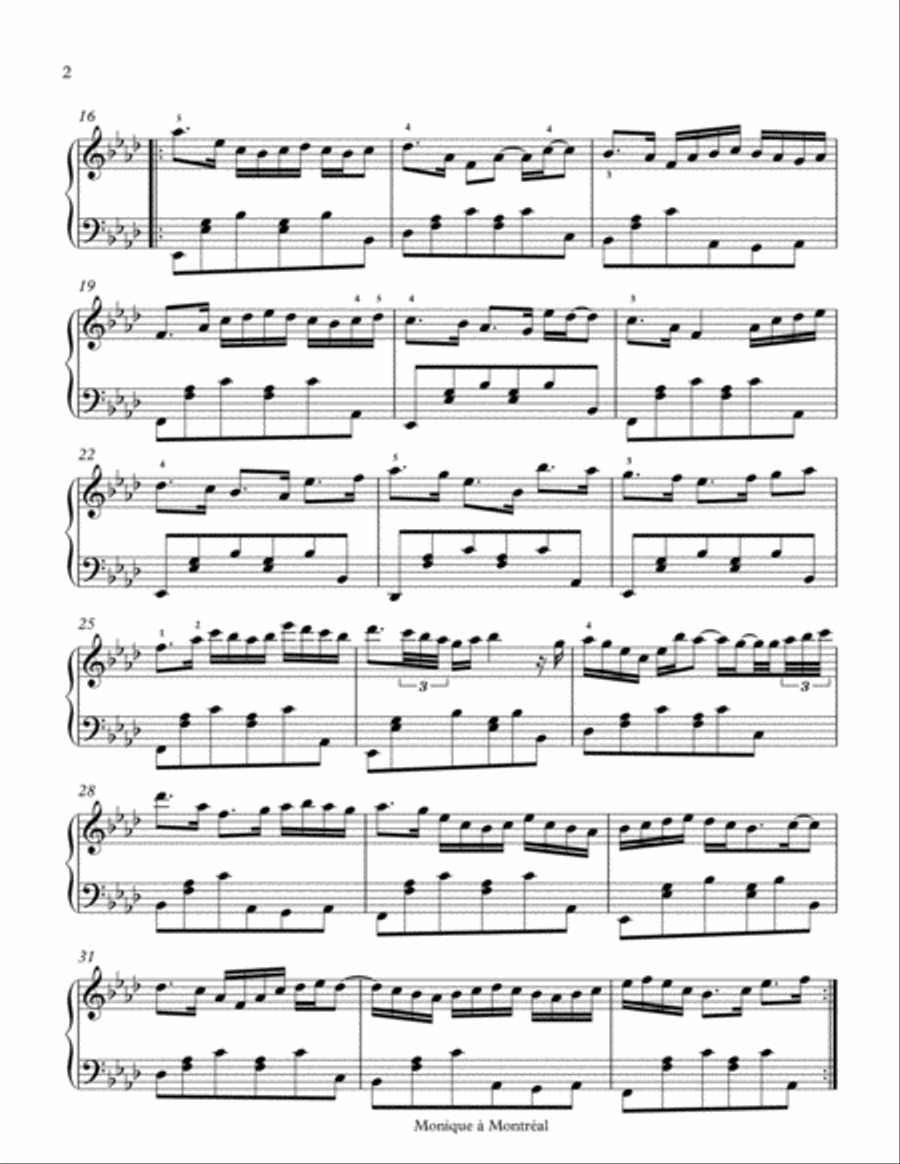 Monique à Montréal Piano Solo scores gallery preview page 2