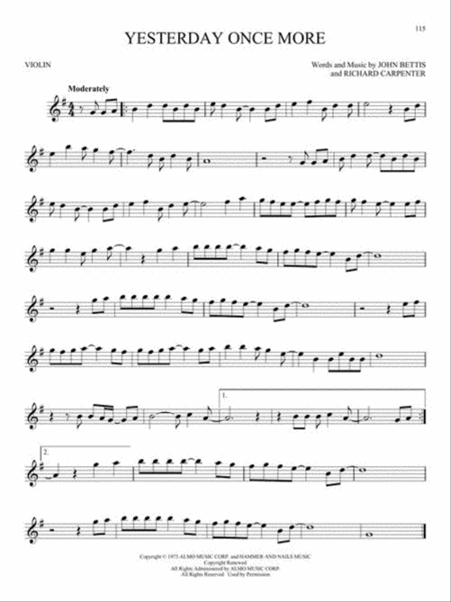 101 Most Beautiful Songs 101 Most Beautiful Songs Violin Solo scores gallery preview page 7