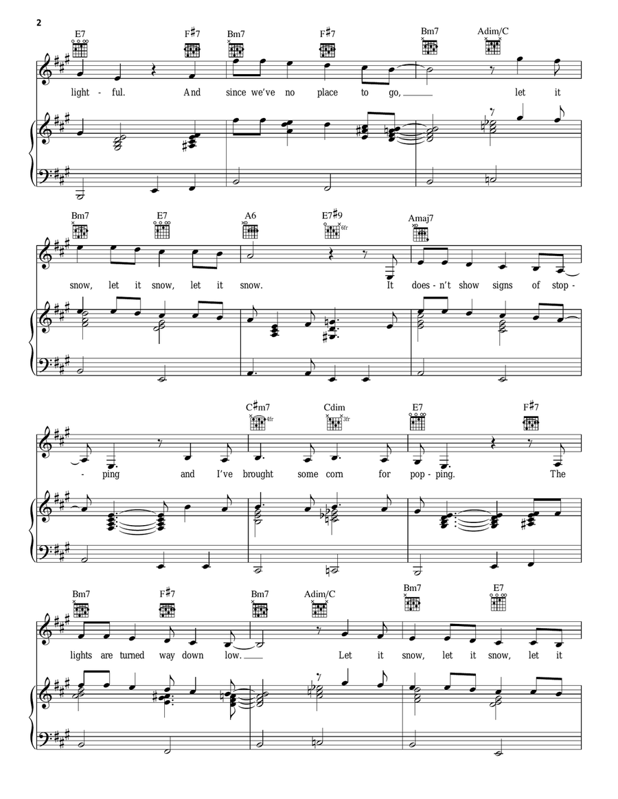 Let It Snow! Let It Snow! Let It Snow! Piano, Vocal, Guitar scores gallery preview page 2