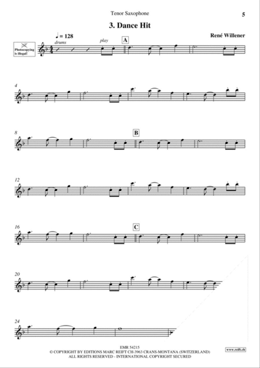 Happy Birthday Tenor Saxophone scores gallery preview page 5
