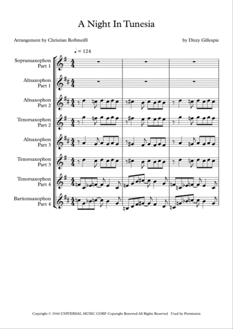 A Night In Tunisia A Night In Tunisia Woodwind Quartet scores gallery preview page 2