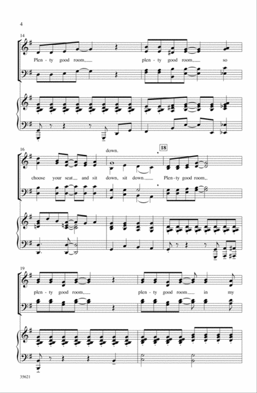 Plenty Good Room Plenty Good Room 4-Part scores gallery preview page 3