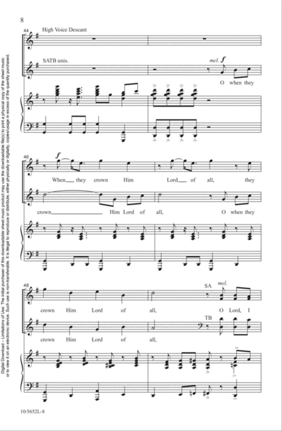 When the Saints Go Marching In 4-Part scores gallery preview page 8