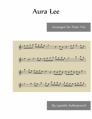 Book cover for Aura Lee - Flute Trio