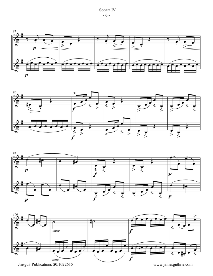 Handel: Sonata No. 4 for Trumpet Duo Trumpet Duet scores gallery preview page 6