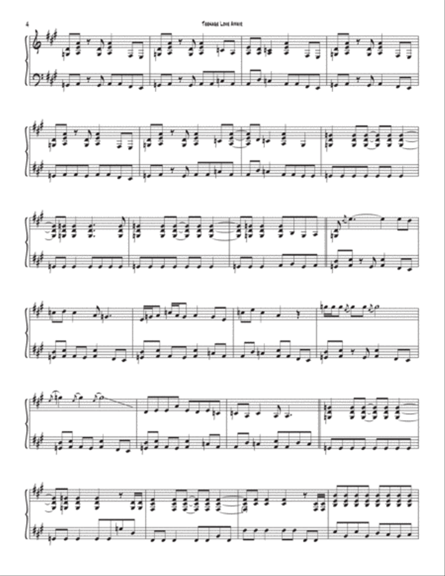 Teenage Love Affair Voice scores gallery preview page 4