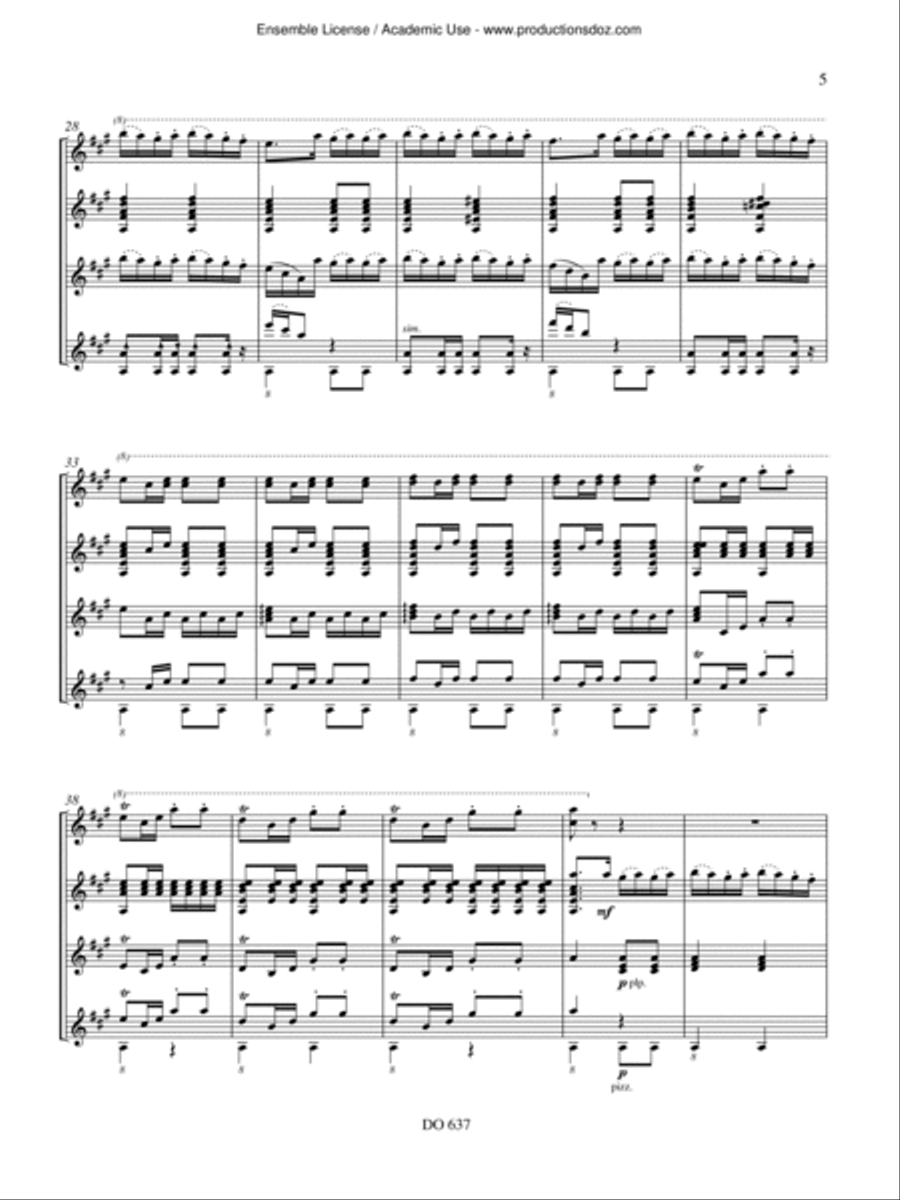 Capriccio Espagnol Guitar Ensemble scores gallery preview page 5