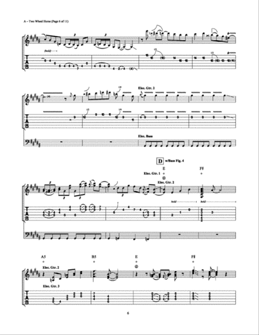 Two Wheel Horse Electric Guitar scores gallery preview page 6