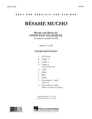 Book cover for Besame Mucho - Conductor Score (Full Score)