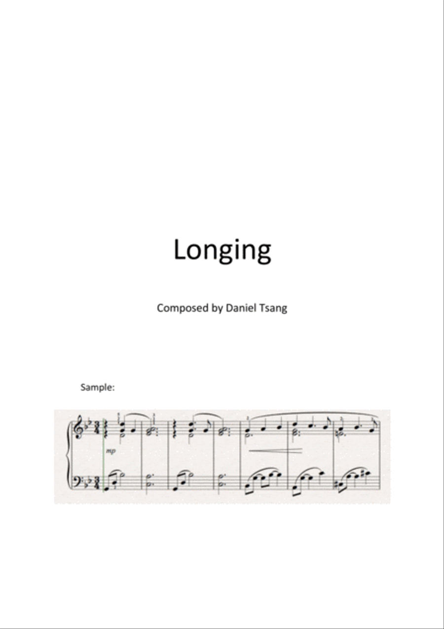 Longing Piano Method scores gallery preview page 1