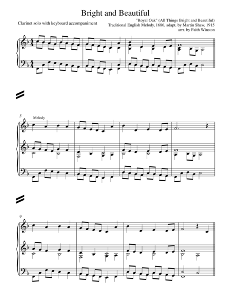 Bright and Beautiful Woodwind Duet scores gallery preview page 1