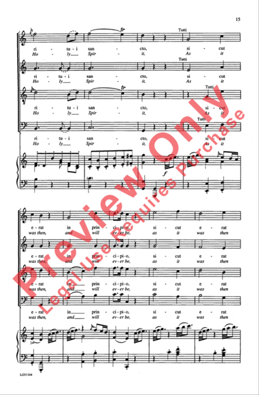 Dixit Dominus, K. 399 4-Part scores gallery preview page 15