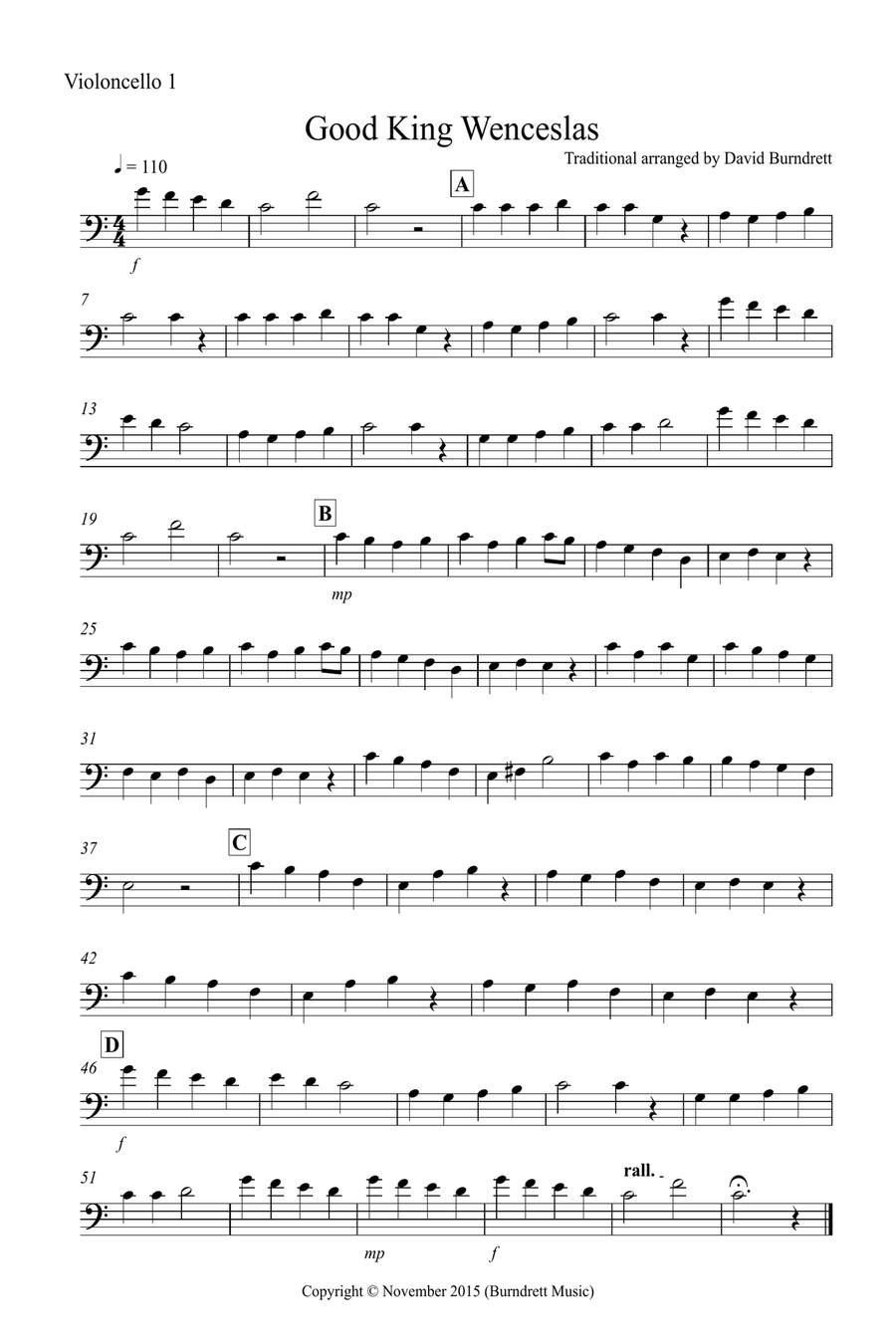Good King Wenceslas for Cello Trio Good King Wenceslas for Cello Trio Cello Solo scores gallery preview page 3