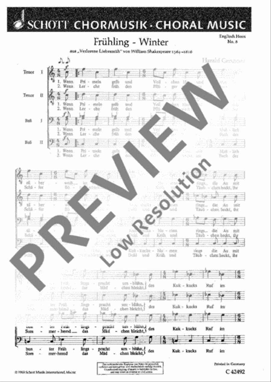 Englisch Horn TTBB scores gallery preview page 2