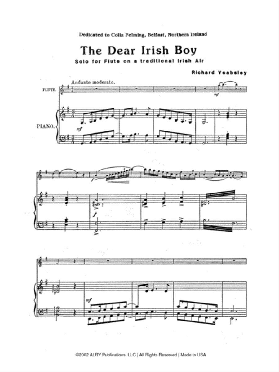 The Dear Irish Boy for Flute and Piano Flute Solo scores gallery preview page 2