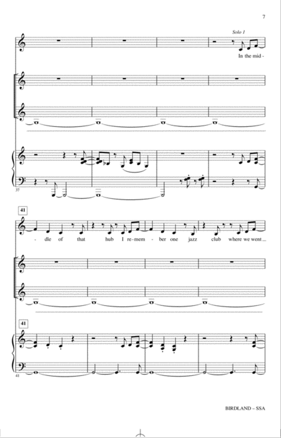 Birdland (arr. Paris Rutherford) SSA scores gallery preview page 5