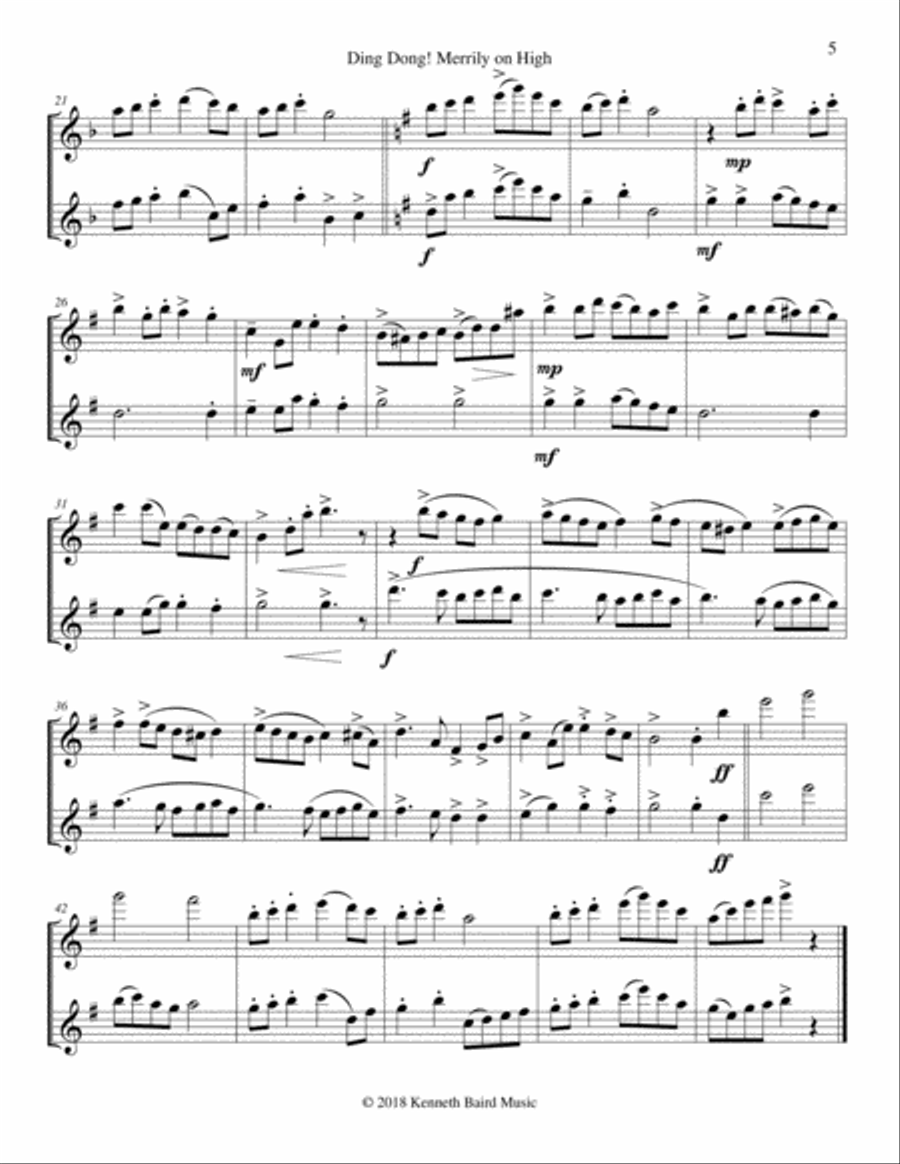 Christmas Duets, Volume 2, for Flutes Flute Duet scores gallery preview page 5
