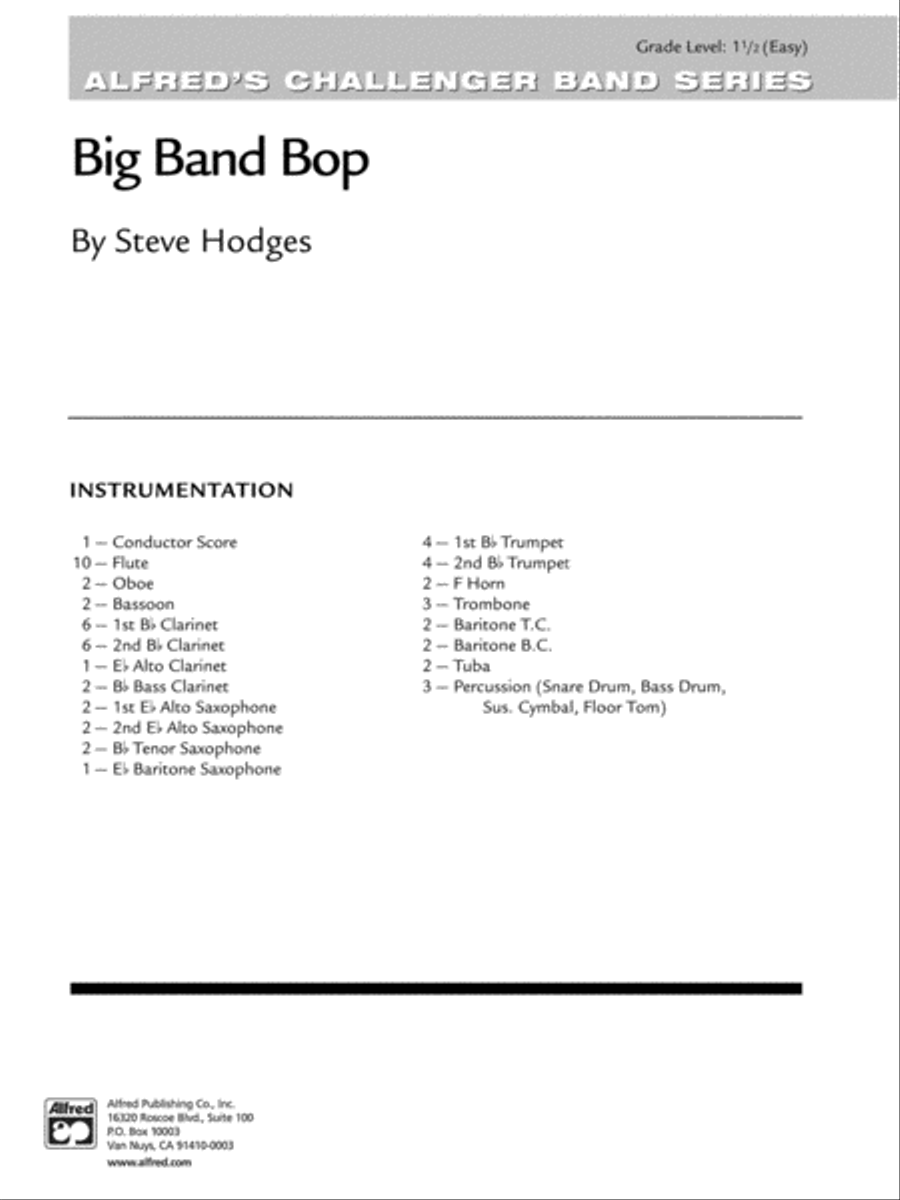 Big Band Bop: Score Concert Band scores gallery preview page 1