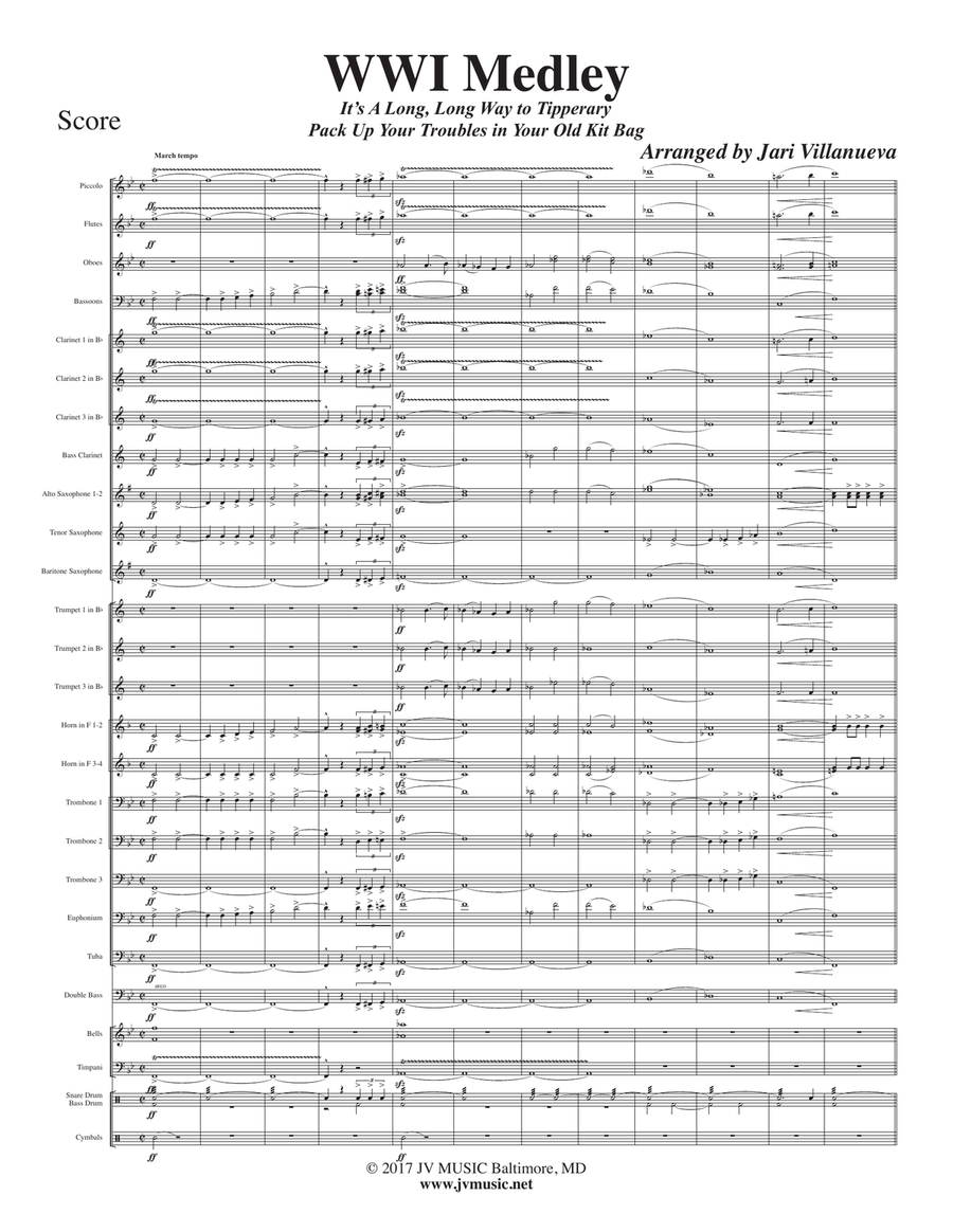 World War I (WWI) Medley for Concert Band Concert Band scores gallery preview page 3