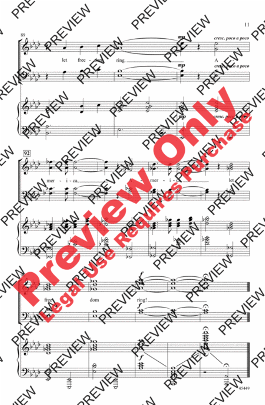 Let Freedom Ring! 4-Part scores gallery preview page 11