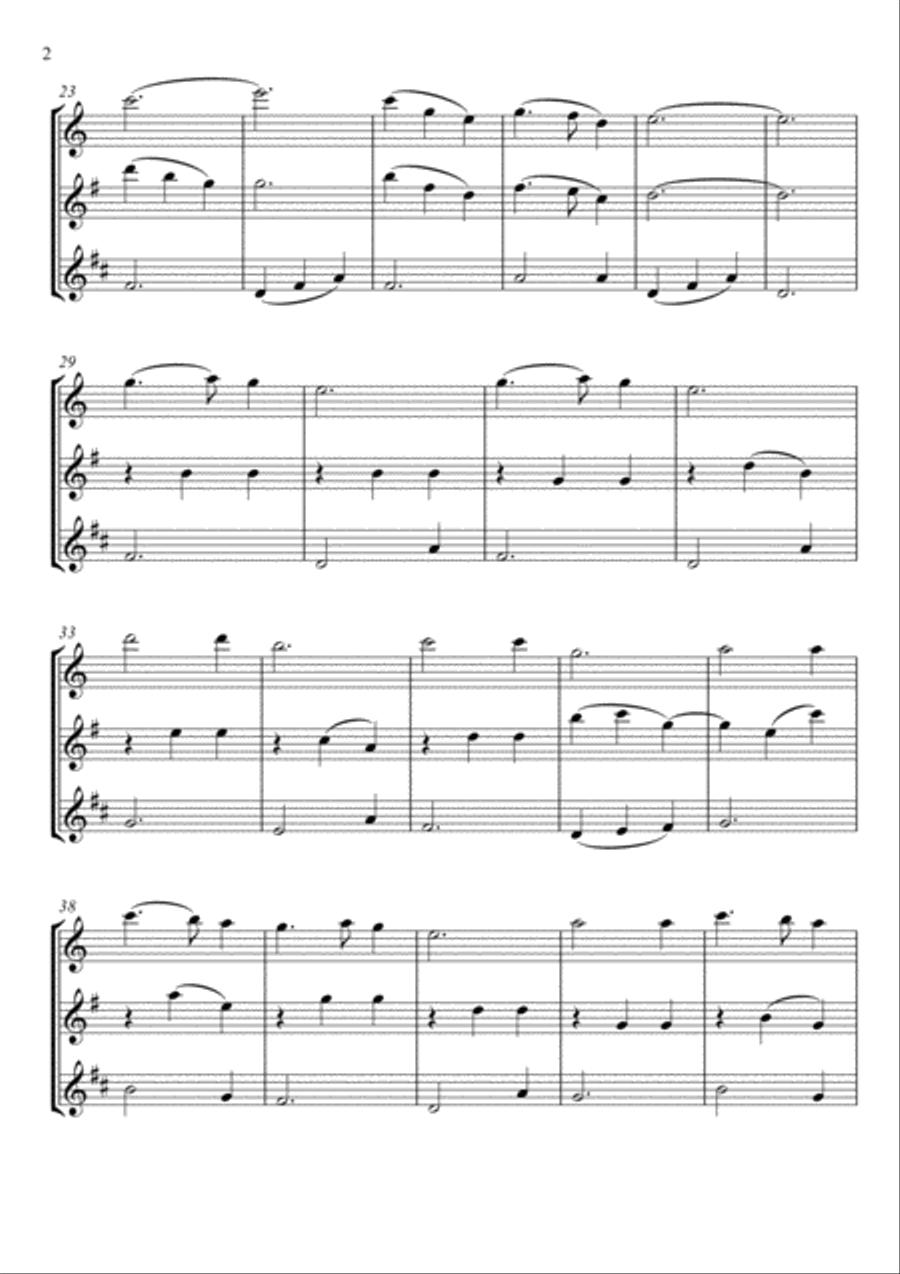 Franz Gruber - Silent Night (Oboe, English Horn and Clarinet Trio) Clarinet Trio scores gallery preview page 2