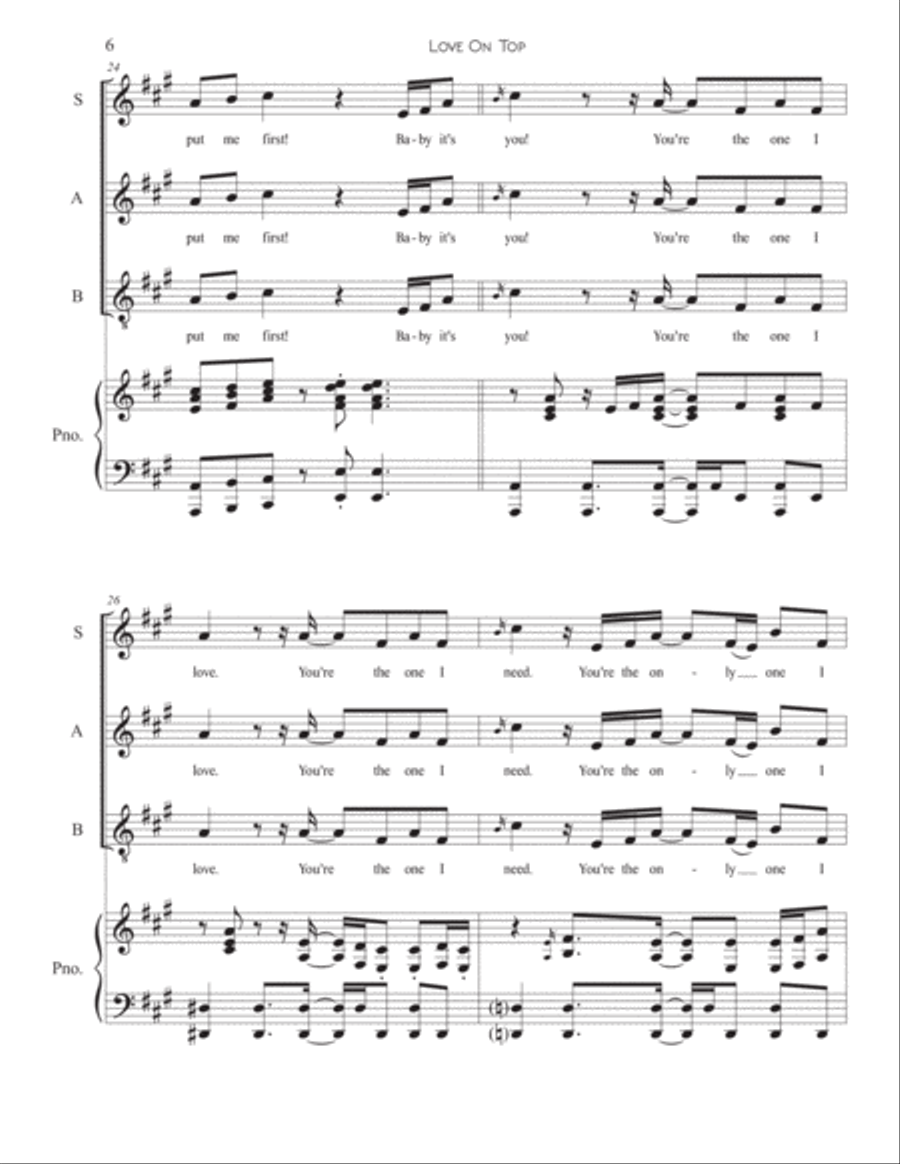Love On Top 3-Part scores gallery preview page 6