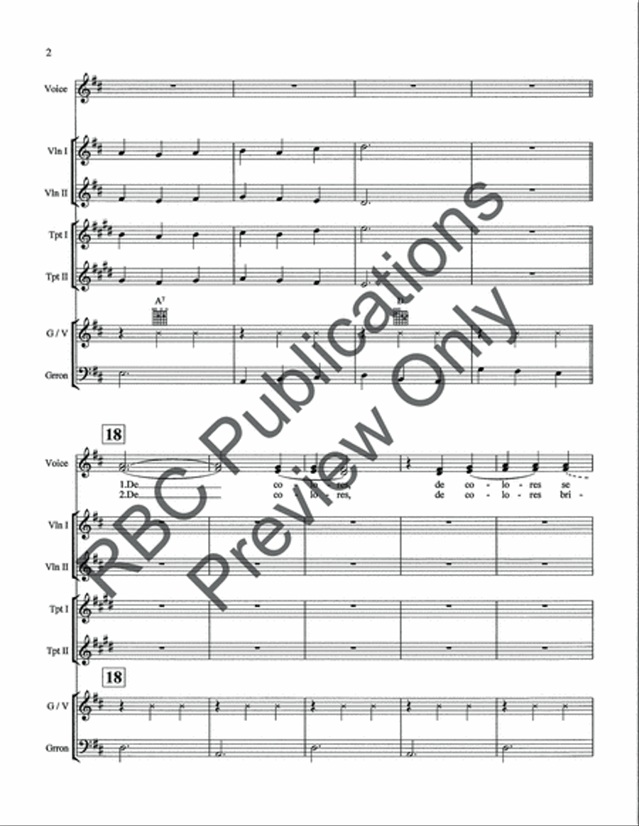 De Colores Mariachi (Score) Voice scores gallery preview page 4
