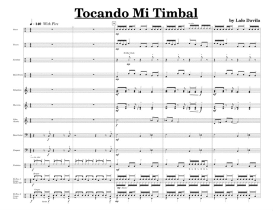 Tocando Mi Timbal w/Tutor Tracks Percussion Ensemble scores gallery preview page 3