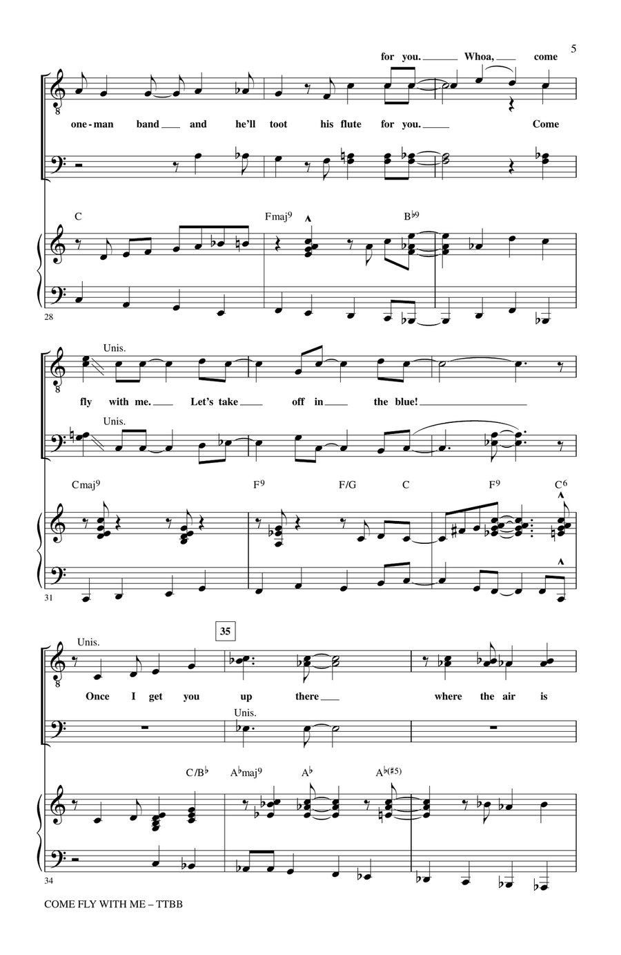 Come Fly With Me TTBB scores gallery preview page 4