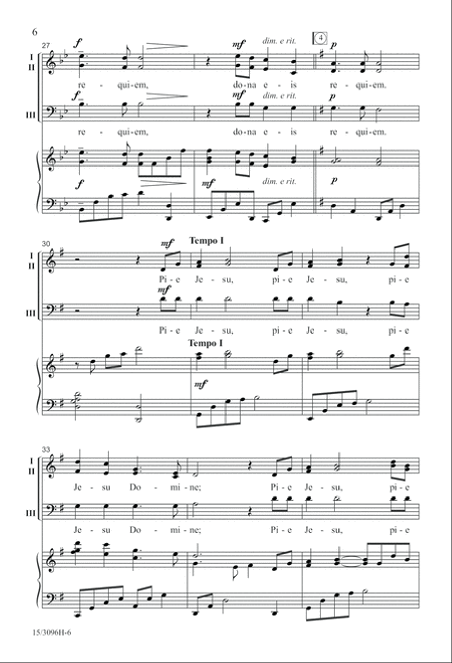 Pie Jesu 3-Part scores gallery preview page 7