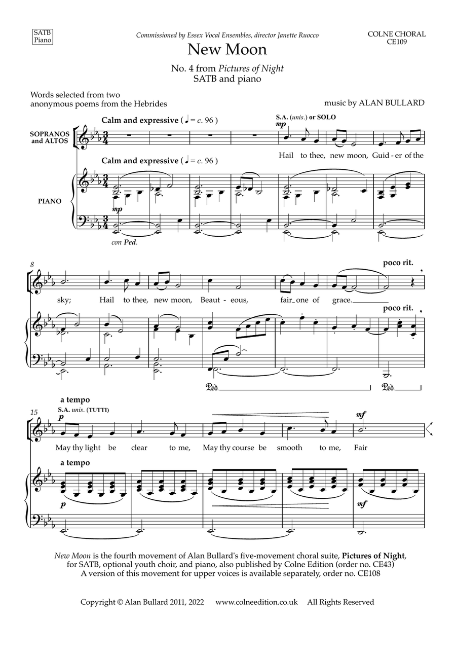 New Moon (SATB and piano) 4-Part scores gallery preview page 2
