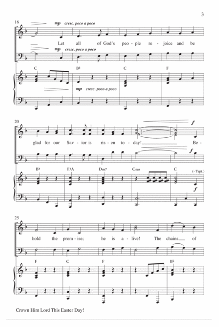 Crown Him Lord This Easter Day! 3-Part scores gallery preview page 3