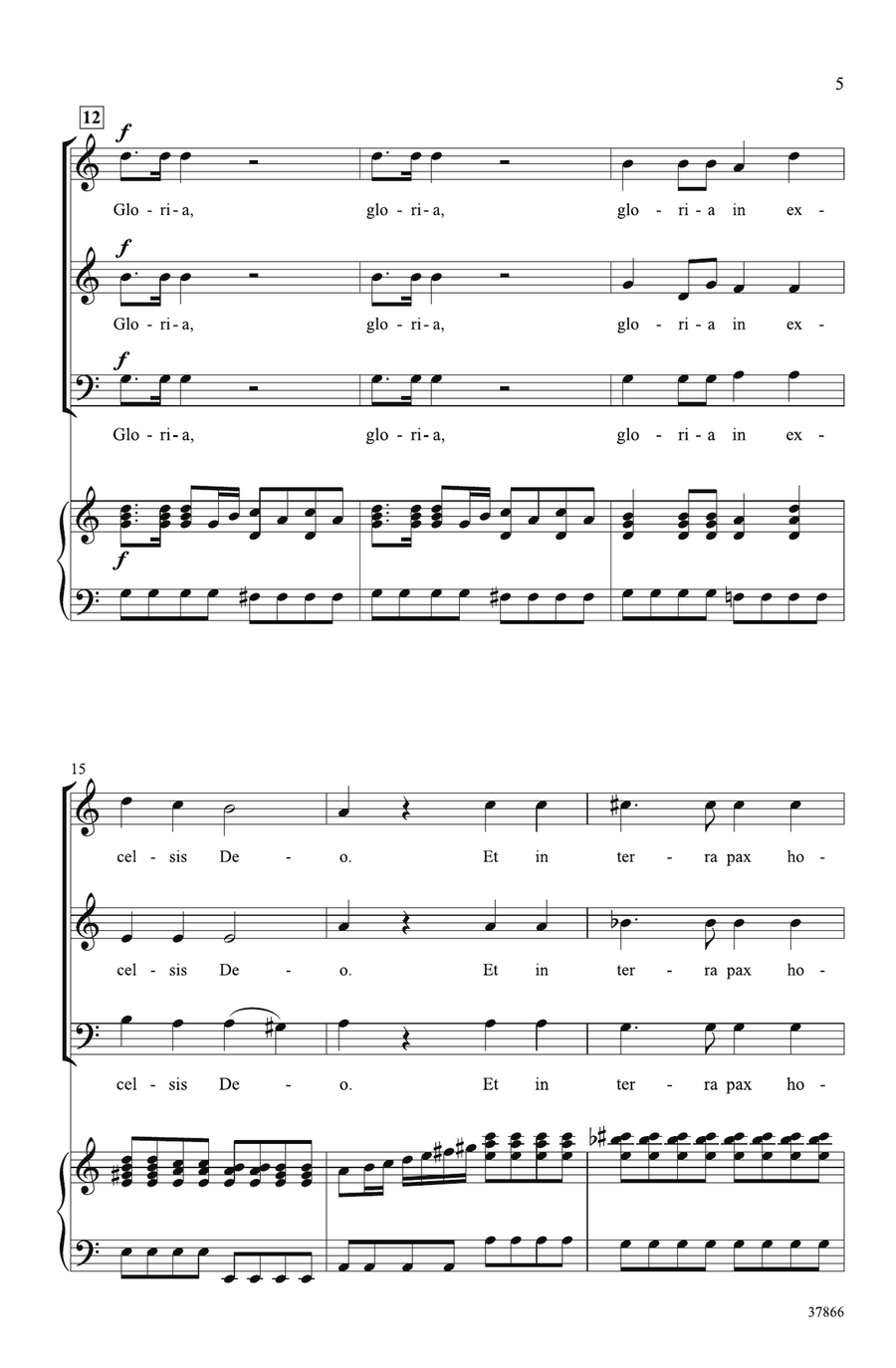 Gloria (from Missa Solemnis, K. 139) by Wolfgang Amadeus Mozart 3-Part - Digital Sheet Music page 4
