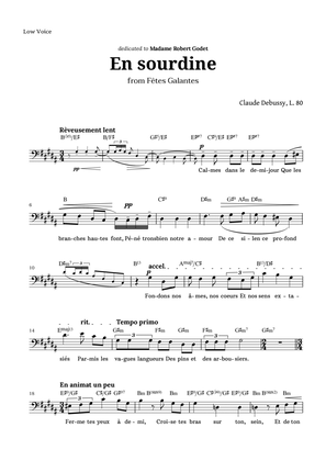 En sourdine by Debussy for Low Voice and Chords