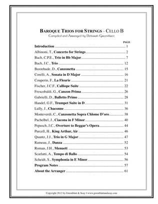 Book cover for Baroque Trios for Strings - Cello B