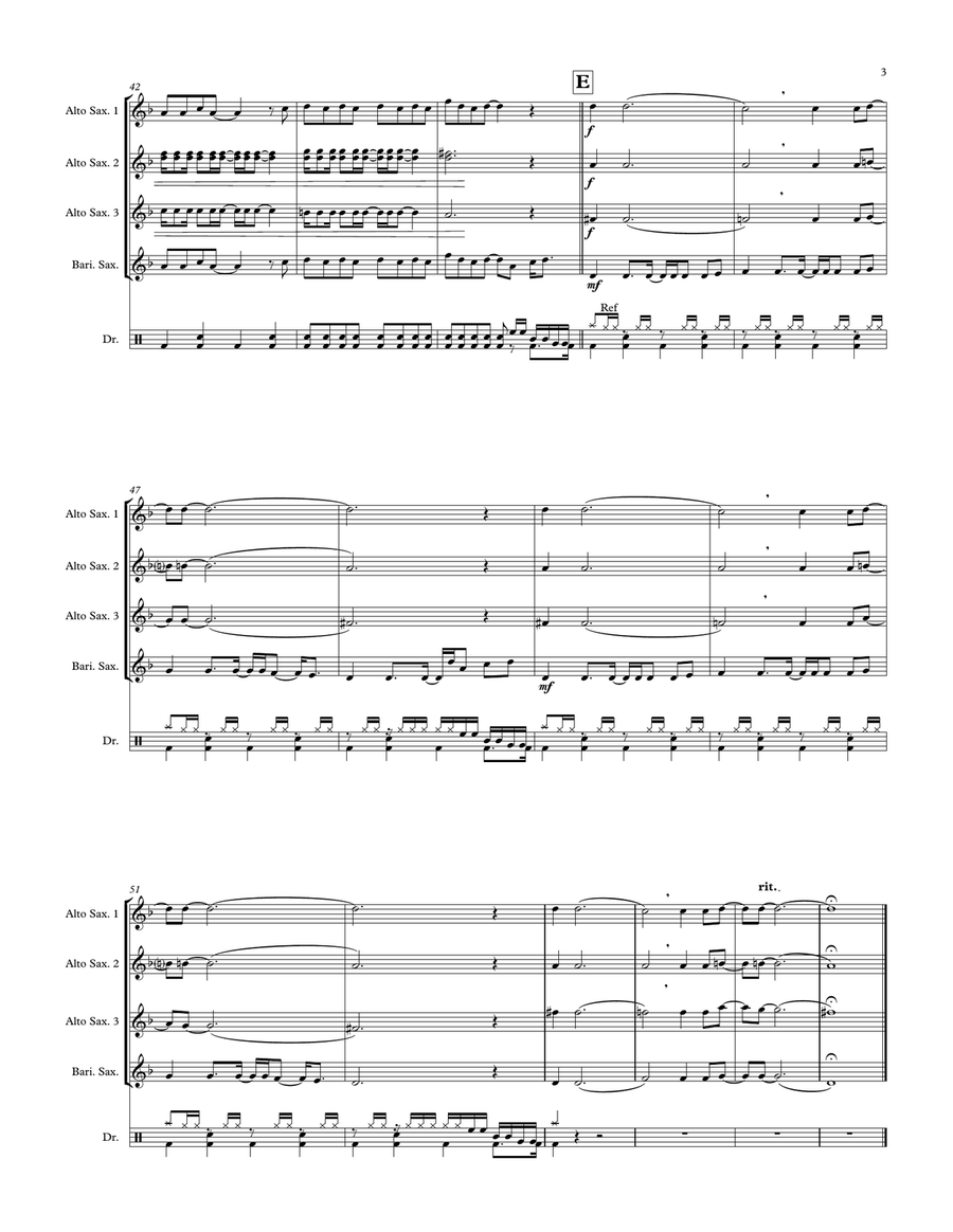 Let Me Entertain You Saxophone Quartet scores gallery preview page 3