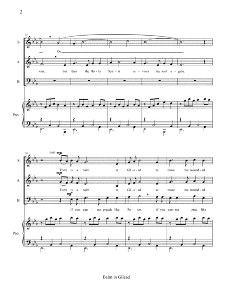 Balm in Gilead (SAB) 3-Part scores gallery preview page 2
