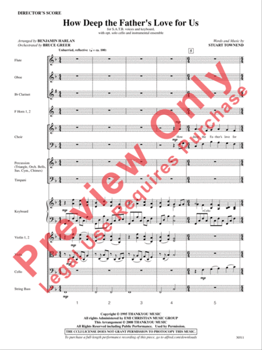 How Deep the Father's Love for Us Choir scores gallery preview page 2