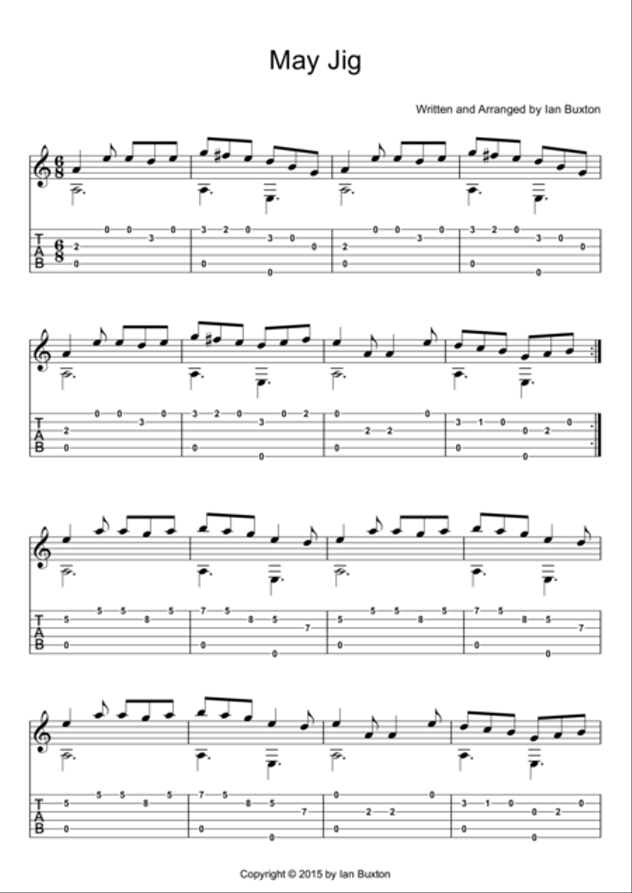 May Jig (Classical guitar arrangement) Acoustic Guitar scores gallery preview page 1