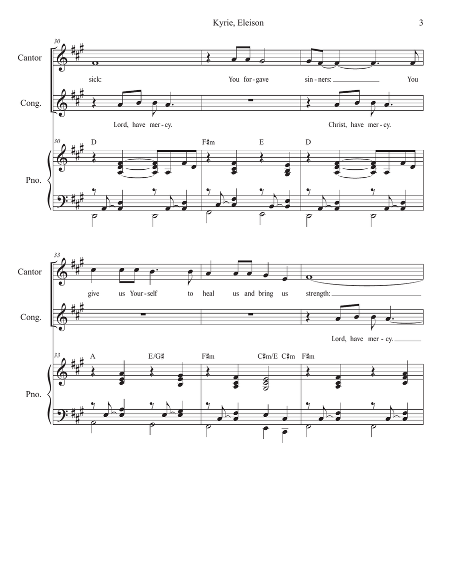 Kyrie, Eleison Piano scores gallery preview page 3