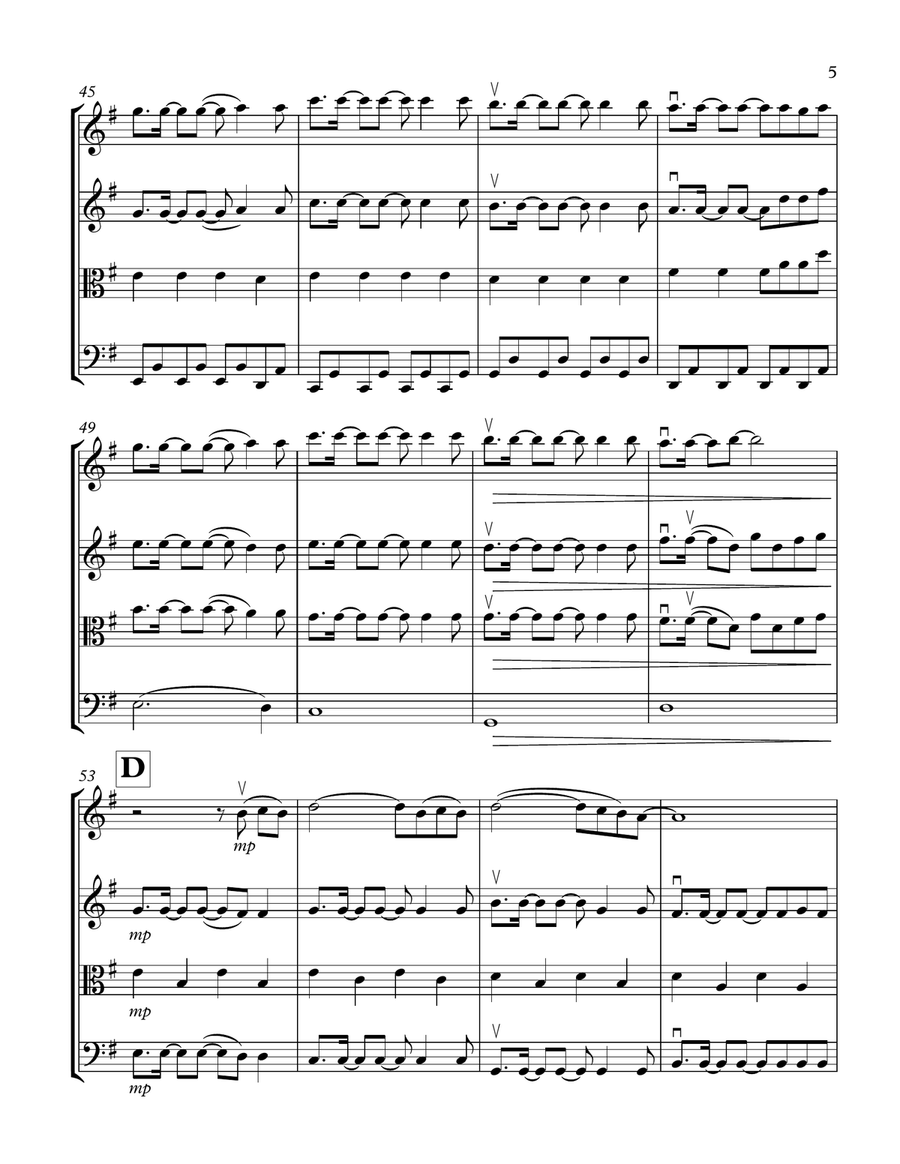 A Sky Full Of Stars String Quartet scores gallery preview page 5
