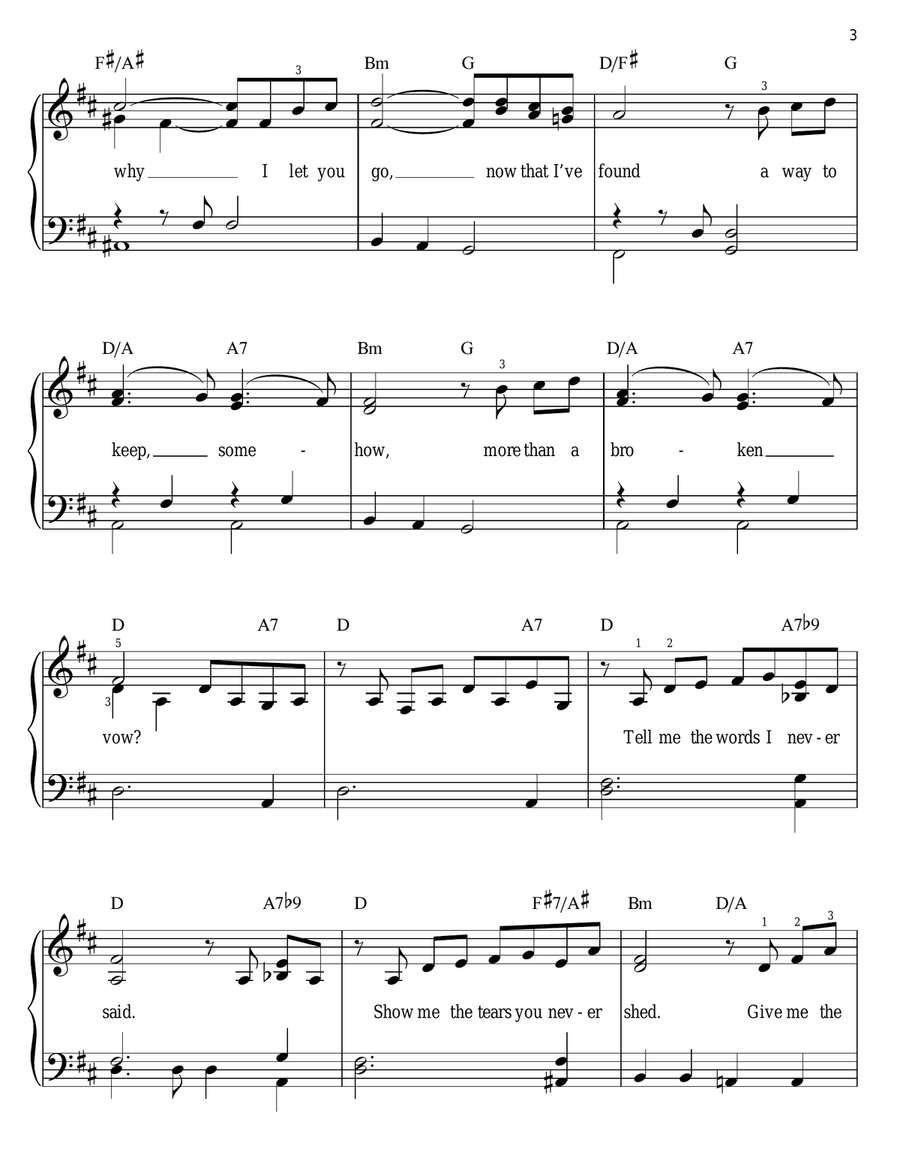Broken Vow Easy Piano scores gallery preview page 3